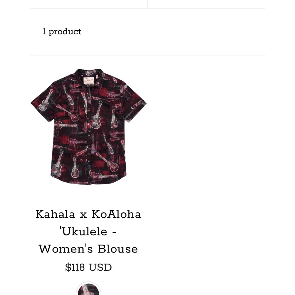 Kahala x KoAloha Ukulele Women's Blouse  XS New with Tags
